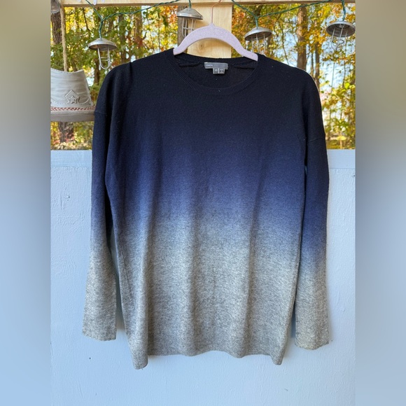 Vince Ombre Black and Gray Sweater Cashmare/ Wool Blend - Picture 2 of 6